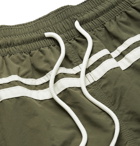 Atalaye - Roya Short-Length Striped Swim Shorts - Green