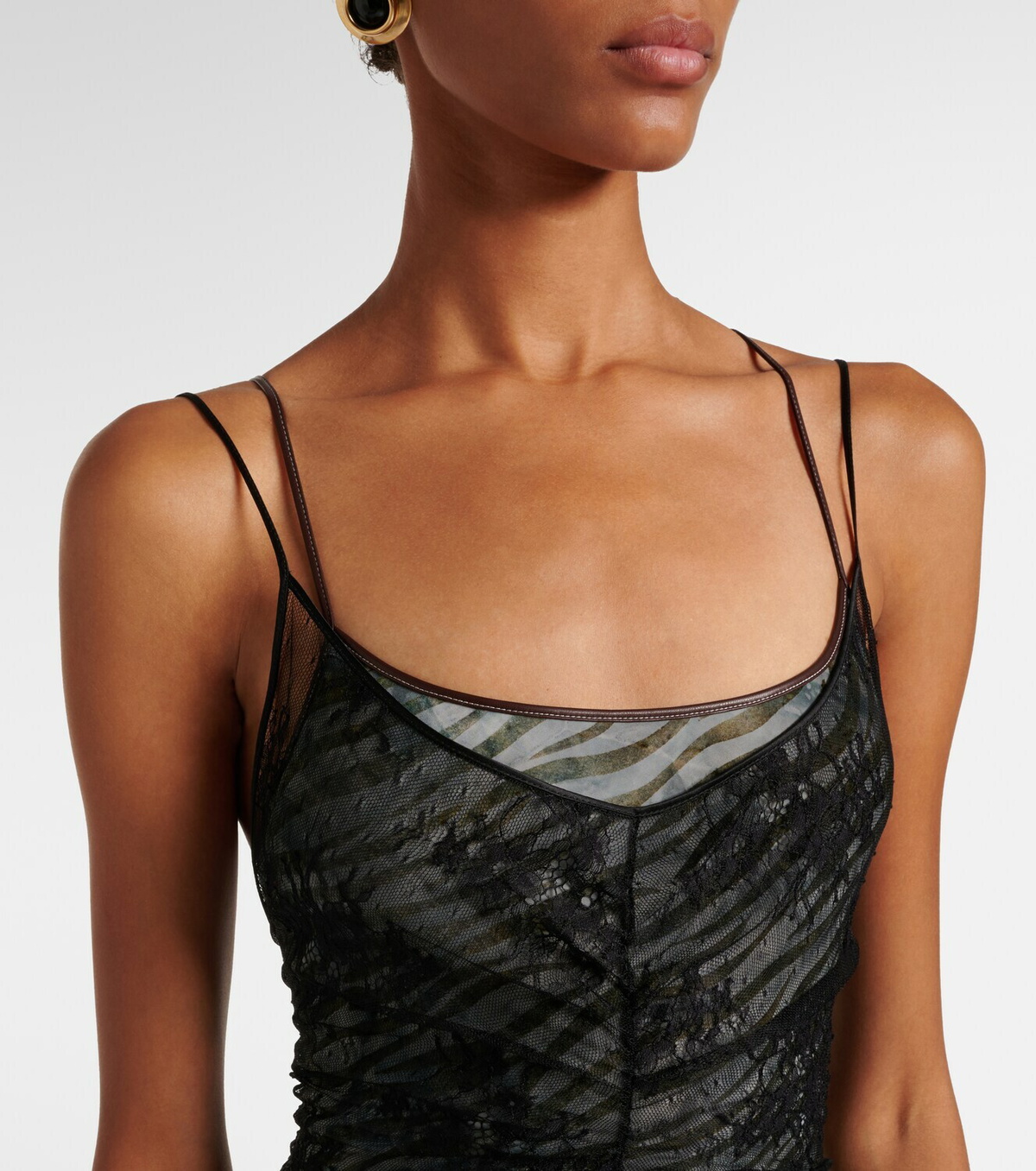 Jacques Wei Jersey bodysuit and silk maxi dress set