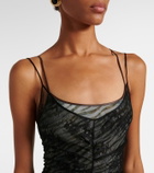 Jacques Wei Jersey bodysuit and silk maxi dress set