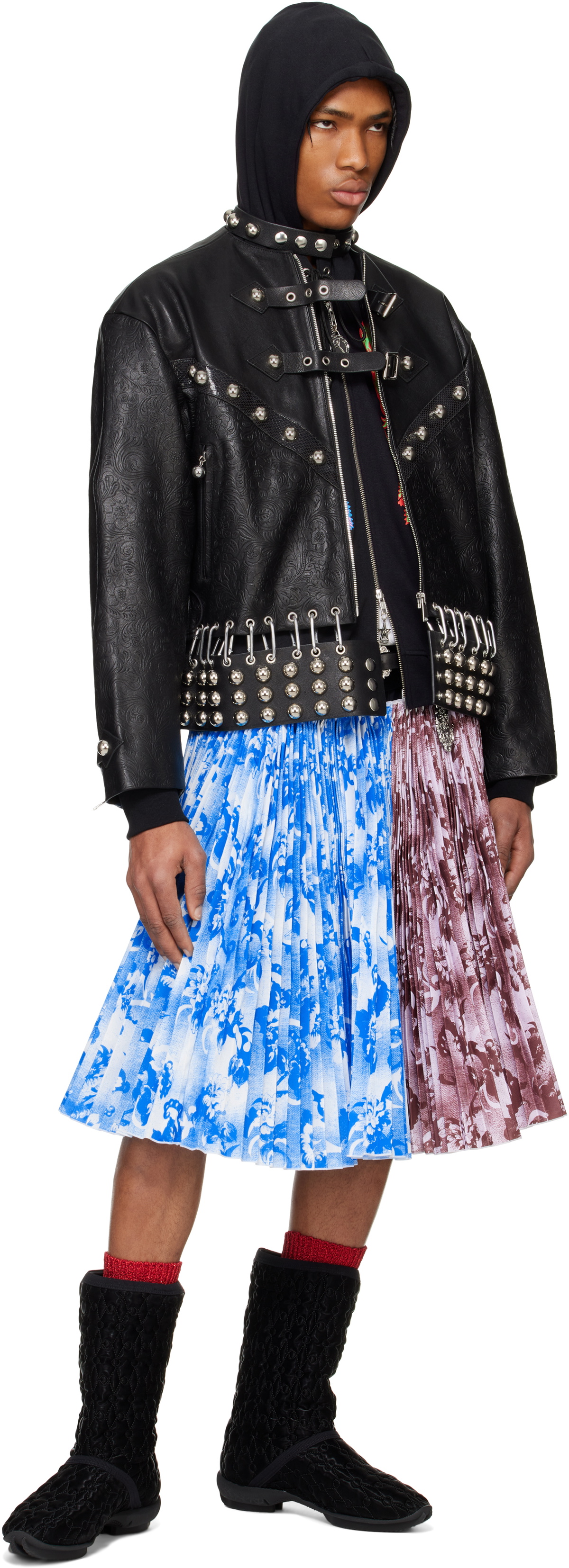 Chopova Lowena Blue & Purple Ducky Knee Carabiner Skirt