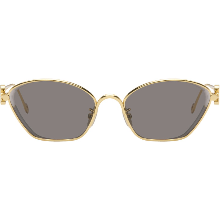Photo: LOEWE Gold Anagram Hexagonal Sunglasses