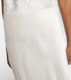 Rixo Matilde lace-trimmed satin slip skirt