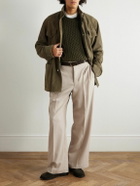 Ghiaia Cashmere - Pescatore Cable-Knit Wool Sweater - Green