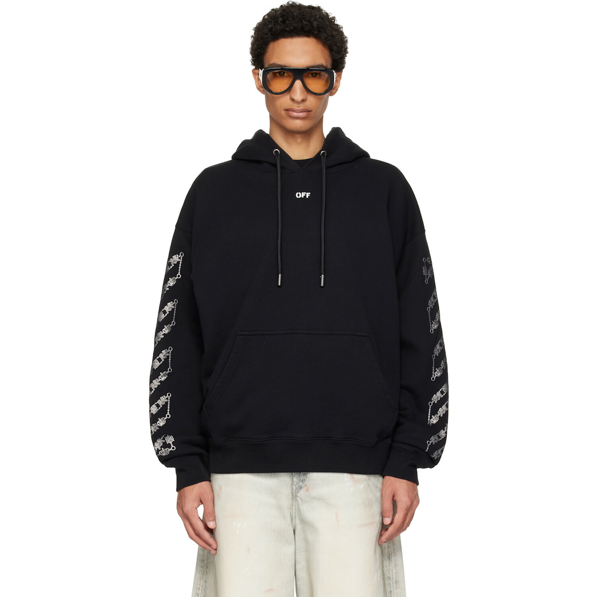 Off-White Black Chain Arrow Diagonal Skate Hoodie