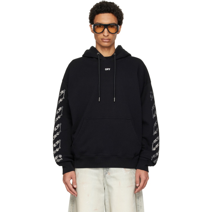 Photo: Off-White Black Chain Arrow Diagonal Skate Hoodie