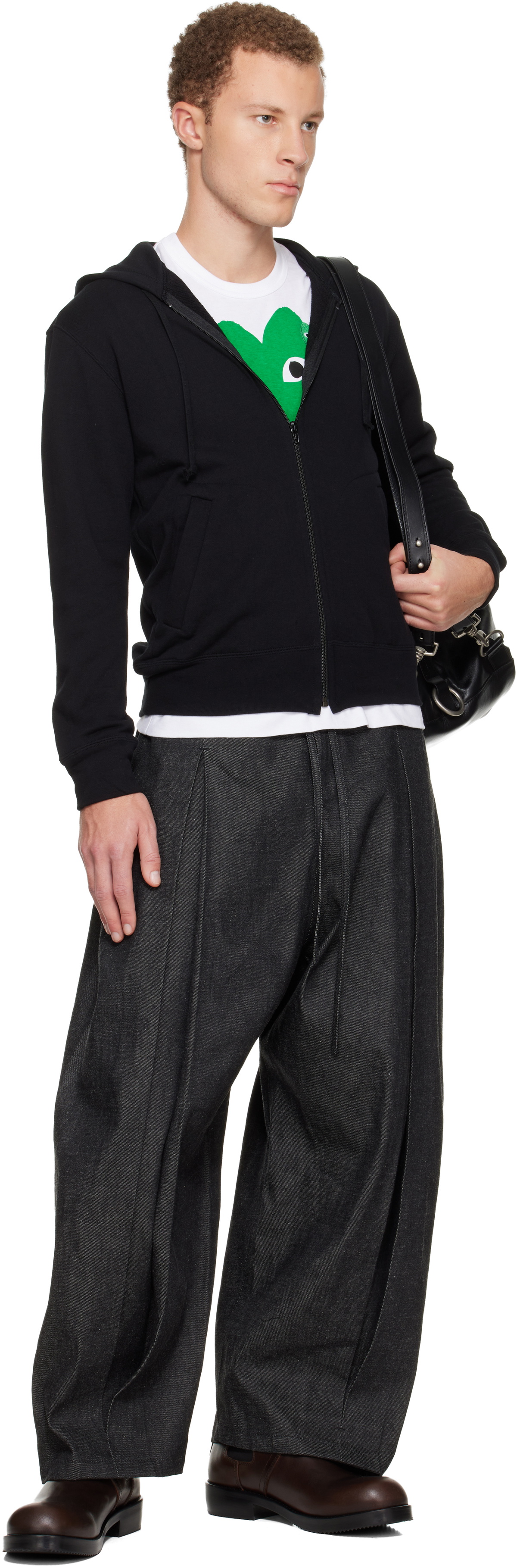 COMME des GARÇONS PLAY Black Zip Reverse Heart Hoodie