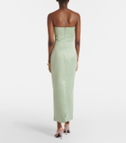 Leo Lin Marilyn floral-appliqué bustier dress