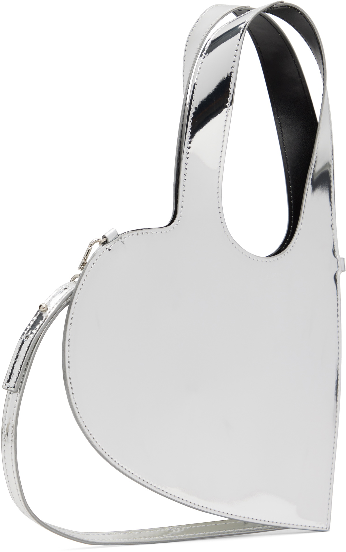 Coperni Silver Mirrored Crossbody Baby Heart Bag