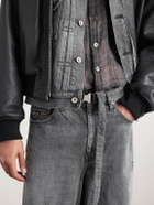 Sacai - Beyondexx Wide-Leg Belted Distressed Jeans - Gray