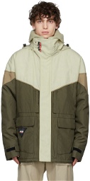 MSGM Off-White & Khaki Padded Jacket