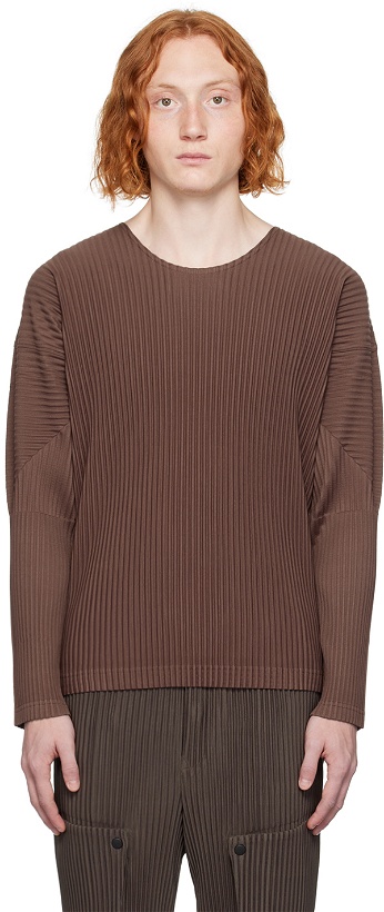 Photo: HOMME PLISSÉ ISSEY MIYAKE Brown Monthly Color September Long Sleeve T-Shirt