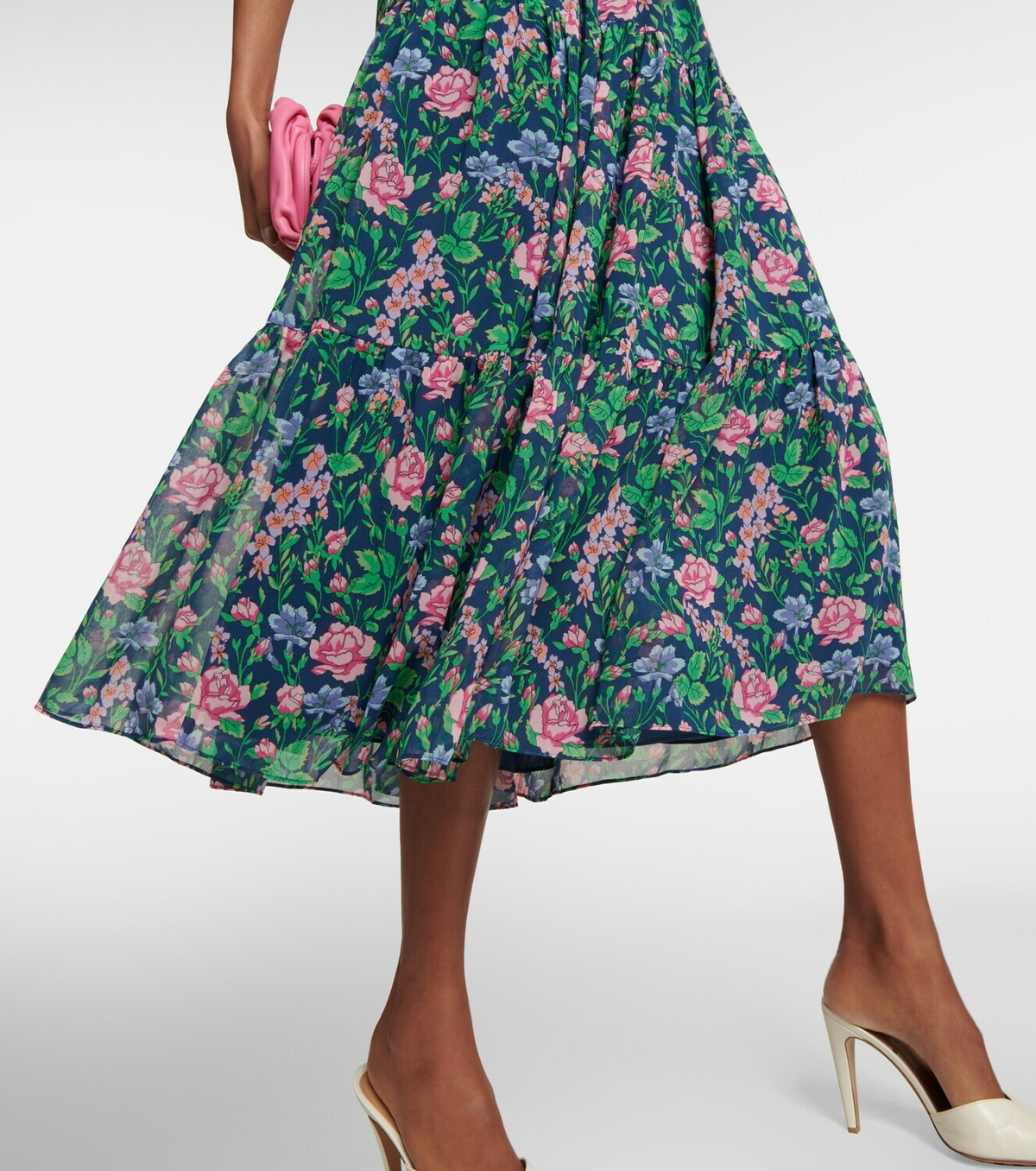 green spring midi dress Green Floral Short Sleeve Midi Dress - All Dresses