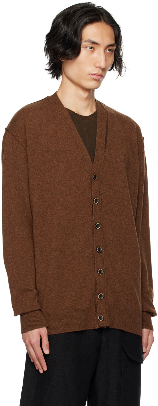UMA WANG Brown Cutout Cardigan