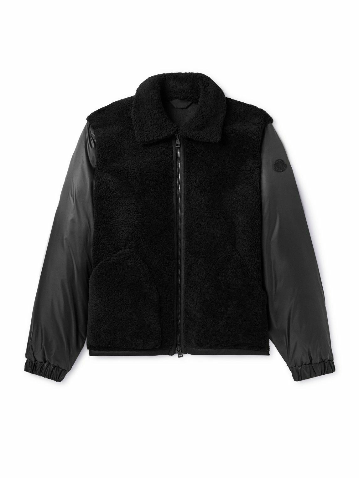 Moncler - Suestado Logo-Appliquéd Shearling-Panelled Nylon Down