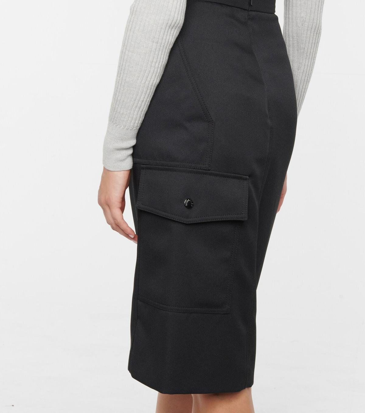 Moncler - High-rise A-line midi skirt