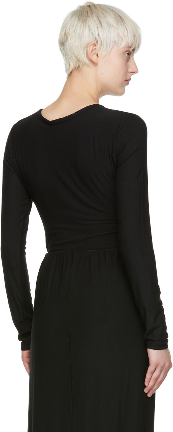 determ; Black Rayon Bodysuit