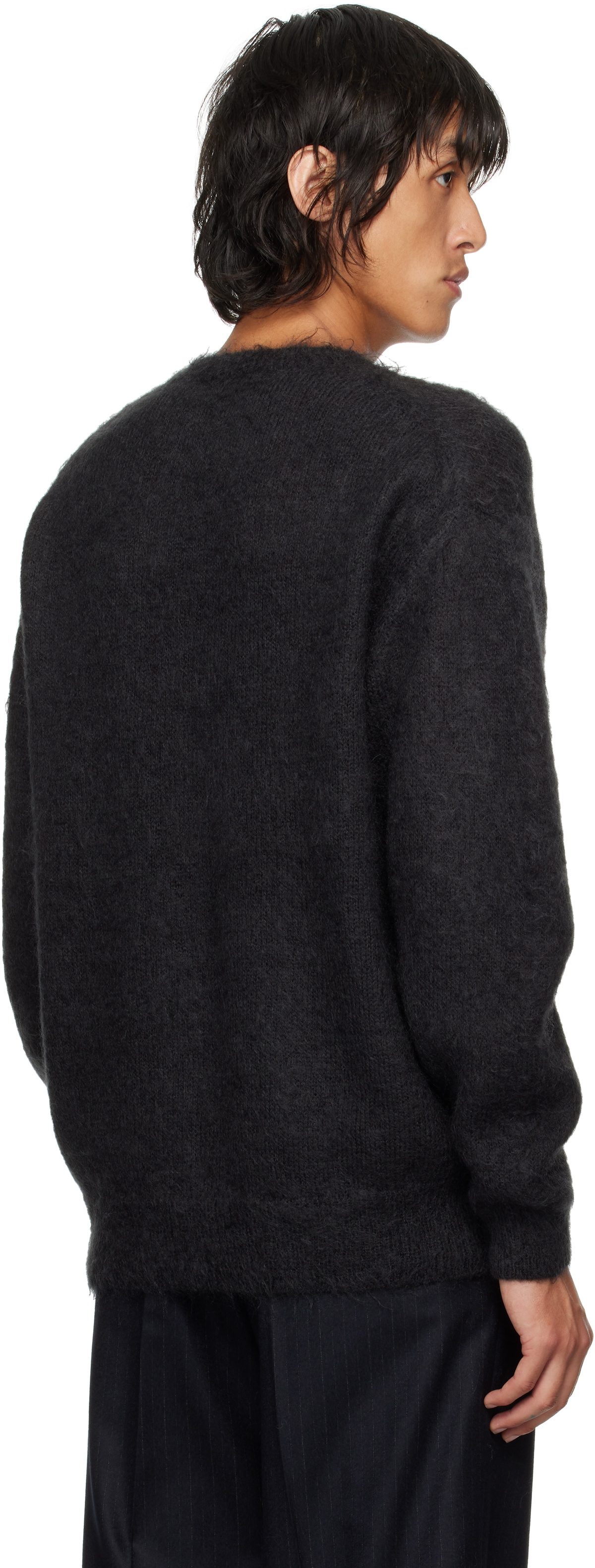 AURALEE Black Super Kid Mohair Sweater Auralee