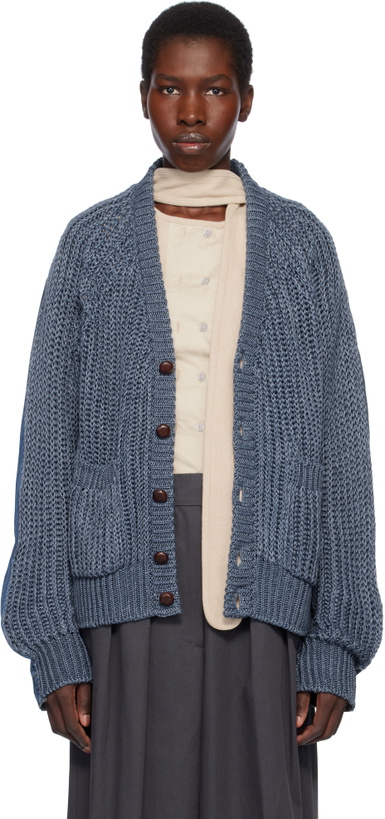 Photo: Bless Navy The Cristaseya Edition Nº79 'Jeansbackpatent' Cardigan