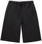 LOEWE - Wide-Leg Wool-Twill Drawstring Shorts - Black