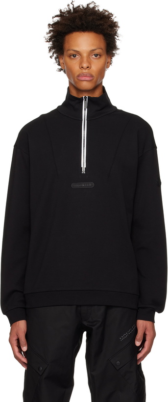 Photo: Moncler Black Half-Zip Sweatshirt