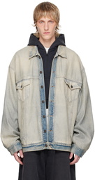 Balenciaga Gray Oversized Denim Jacket