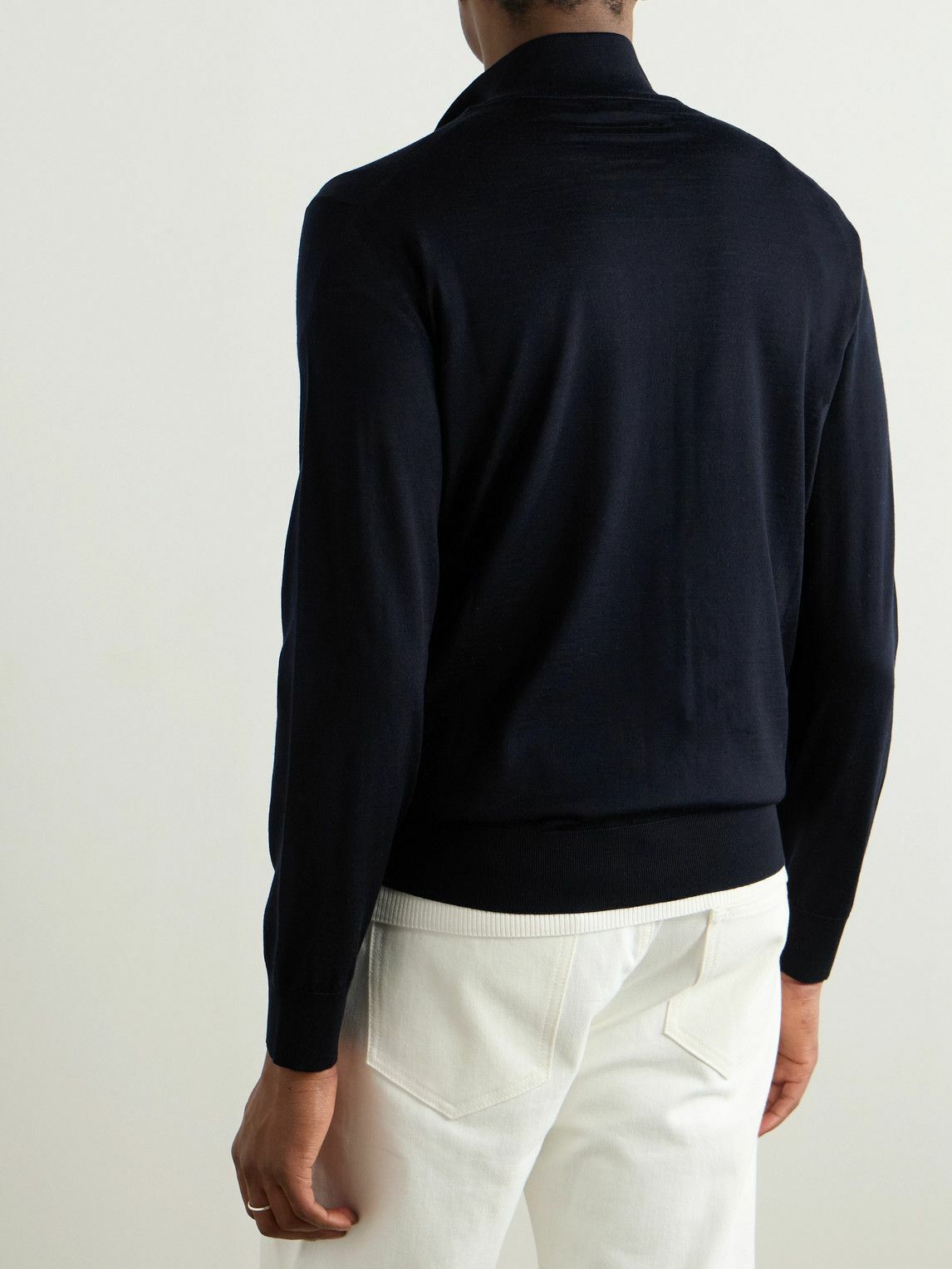 Zegna - Wool Zip-Up Cardigan - Blue
