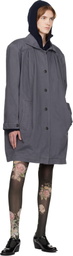 OPEN YY Gray Over Shirred Top Coat