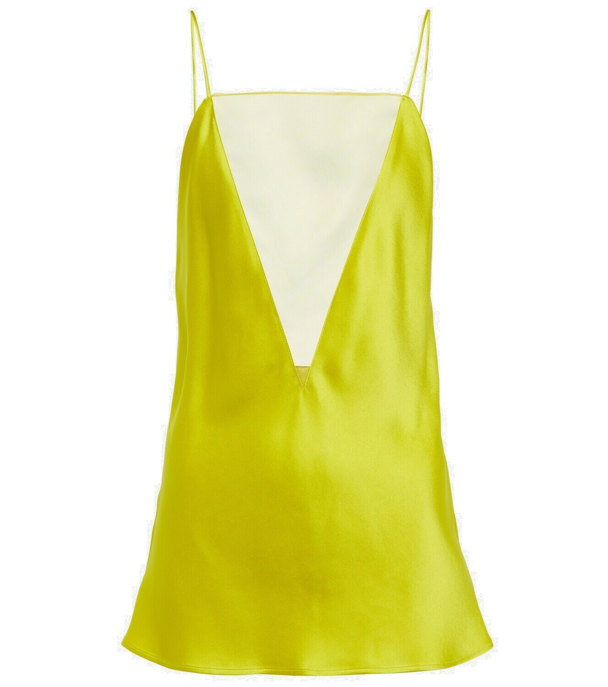 Stella McCartney - Mesh-trimmed satin camisole Stella McCartney