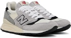 New Balance Gray & Beige Made In USA 998 Sneakers
