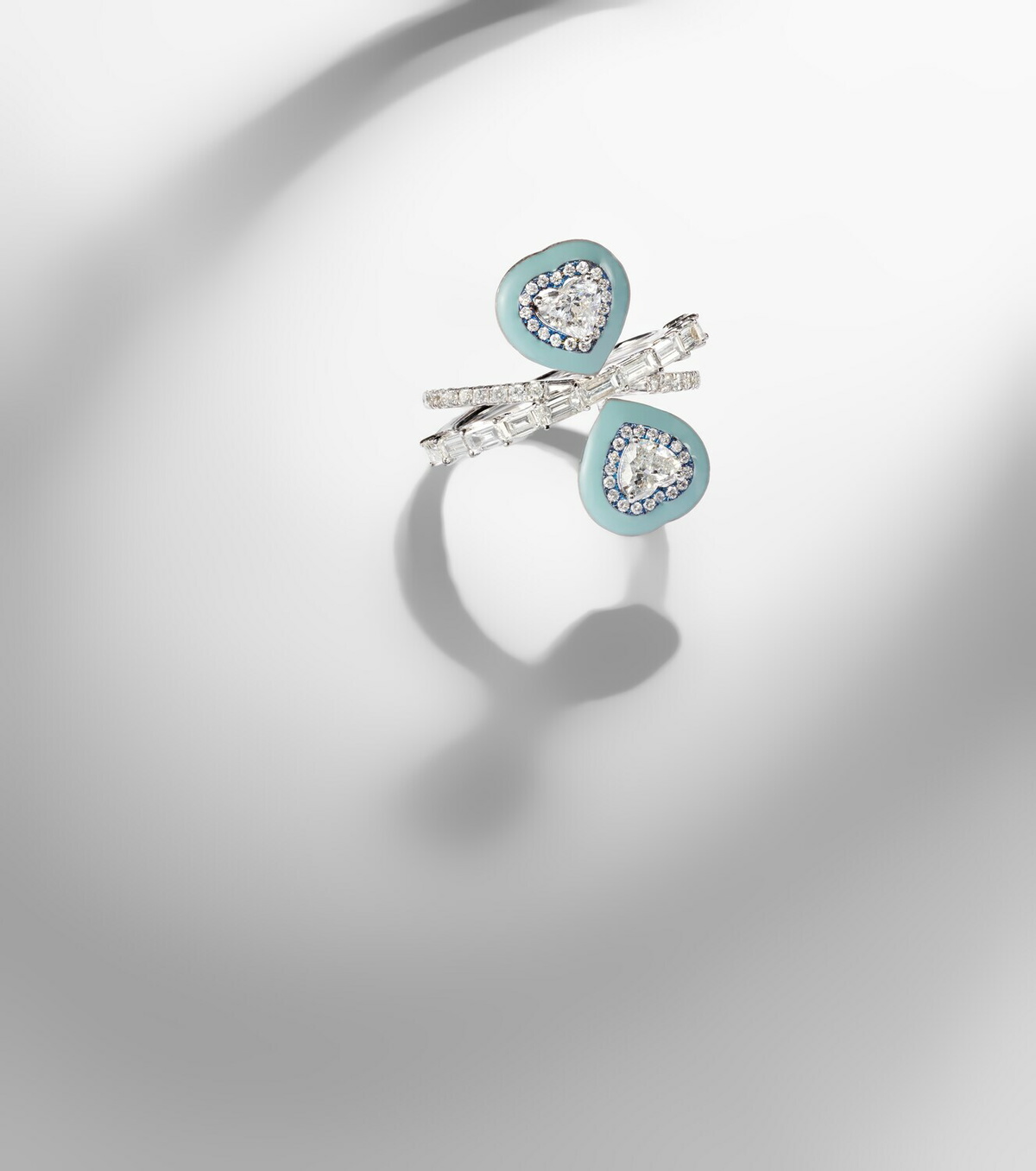 Kamyen Mirror Love 18kt white gold ring with diamonds