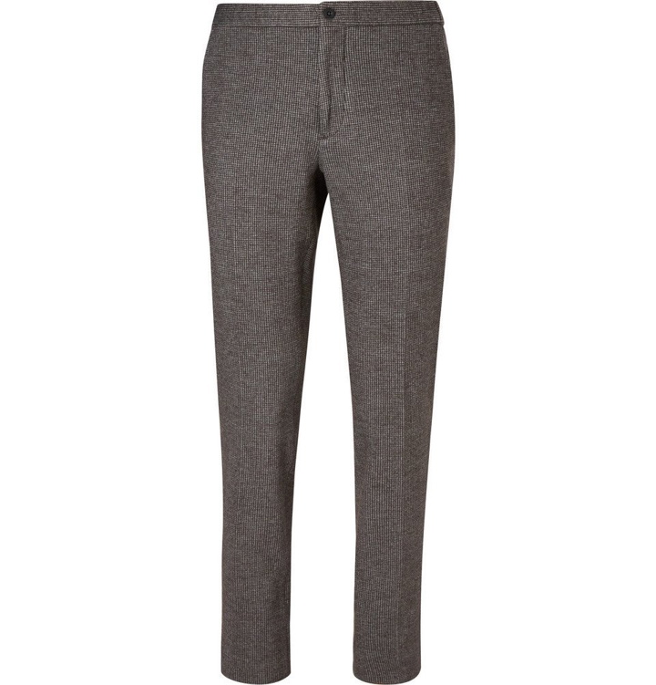 Photo: Incotex - Slim-Fit Dogtooth Cotton and Virgin Wool-Blend Trousers - Men - Brown