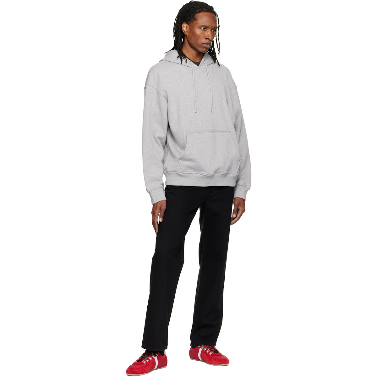 WOOYOUNGMI Gray Flower Back Logo Hoodie