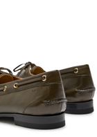 Bally Pathy Glossed Leather Loafers Khaki
