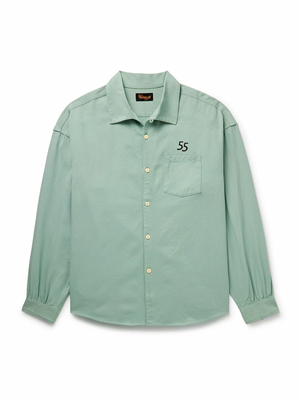 visvim シャツ Visvim - Logo-Embroidered Woven Western Shirt - Green Visvim