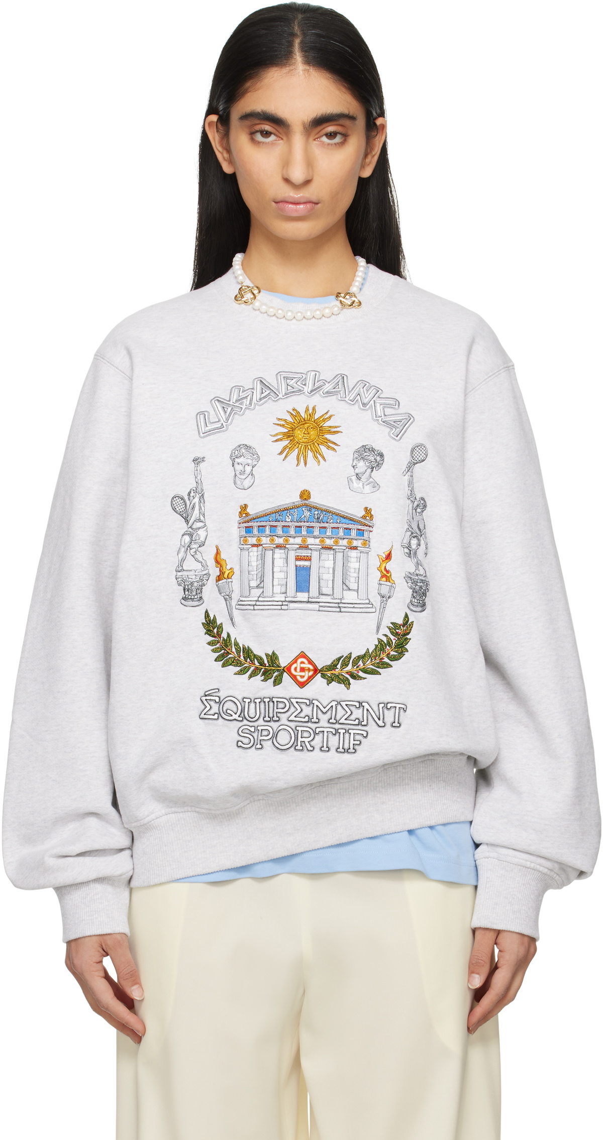 Casablanca Gray 'Le Temple Du Sport' Sweatshirt