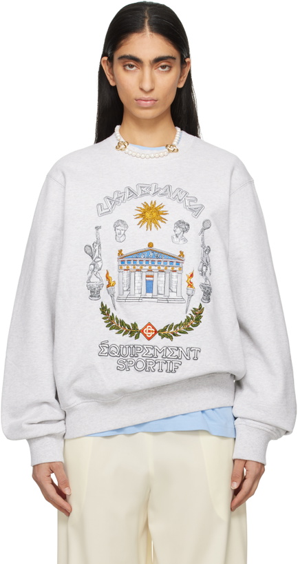 Photo: Casablanca Gray 'Le Temple Du Sport' Sweatshirt