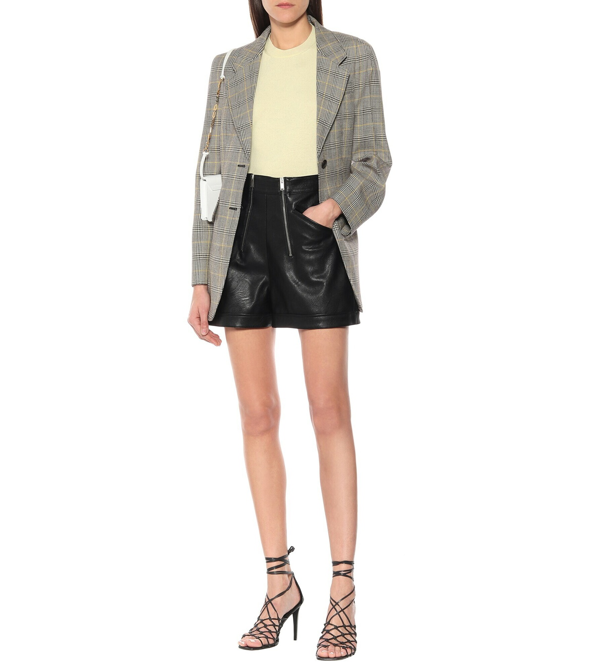 Stella McCartney - Faux-leather high-rise shorts Stella McCartney