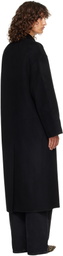 Loulou de Saison Black Borneo LDS Wool Drap Coat