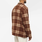 Universal Works Men's Check Wool Fleece Field Jacket in Brown