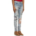 AMIRI Blue Military Art Patch Jeans