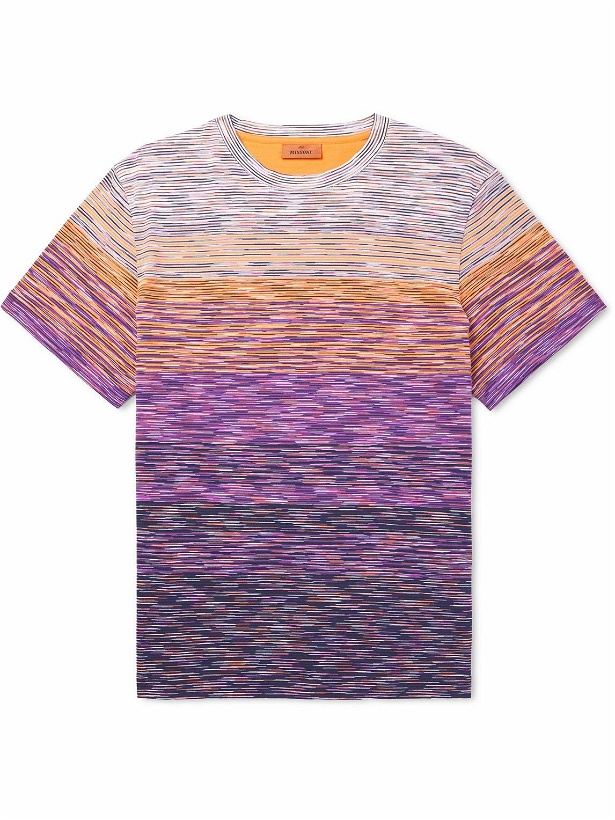 Photo: Missoni - Space-Dyed Dégradé Cotton-Jersey T-Shirt - Multi