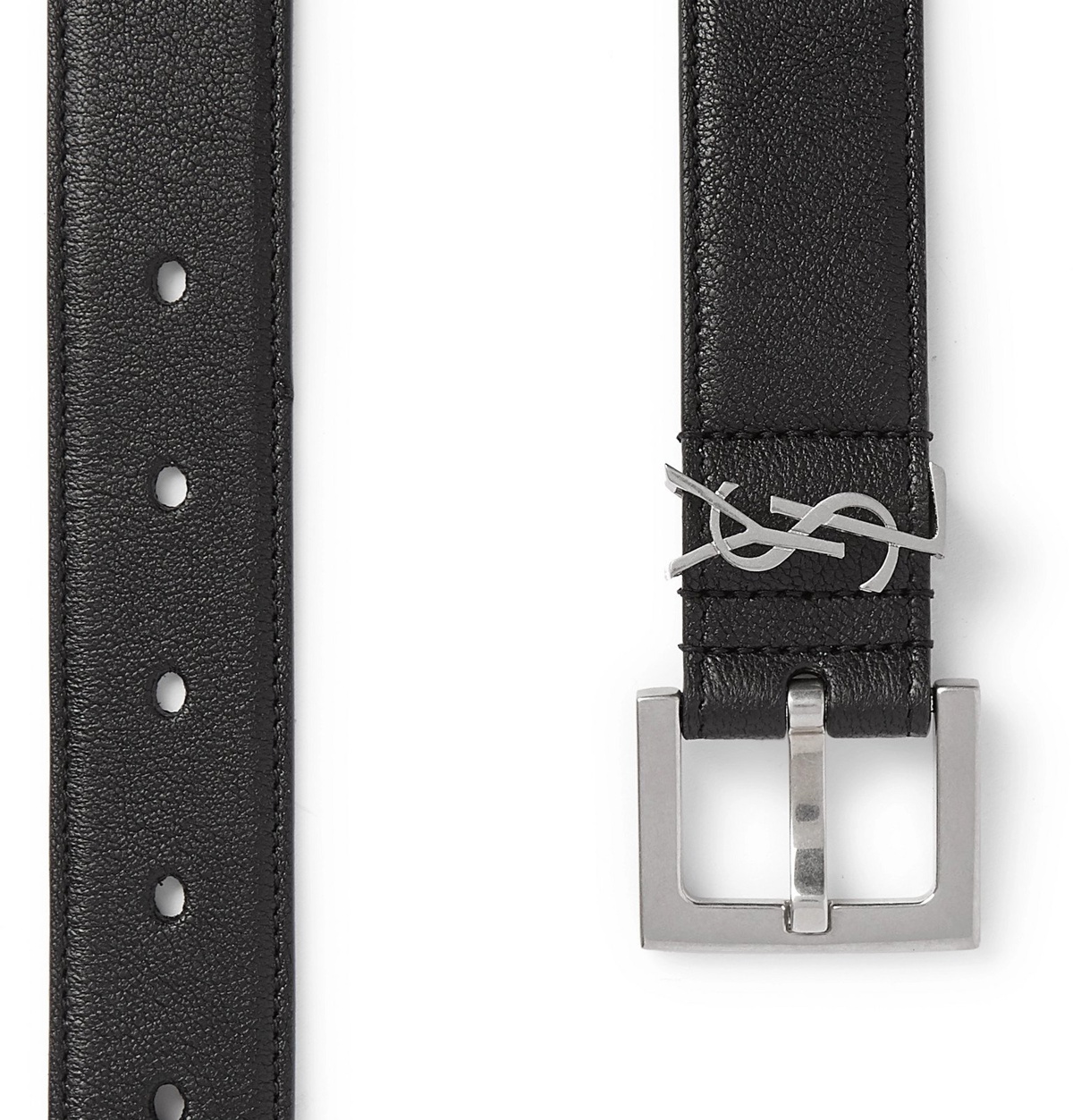 SAINT LAURENT 2cm Full-Grain Leather Belt for Men