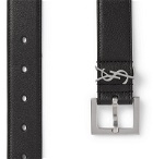 SAINT LAURENT - 3cm Black Full-Grain Leather Belt - Black
