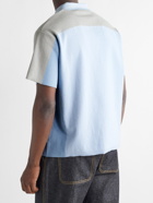 JACQUEMUS - Colour-Block Ribbed Cotton-Blend Polo Shirt - Blue