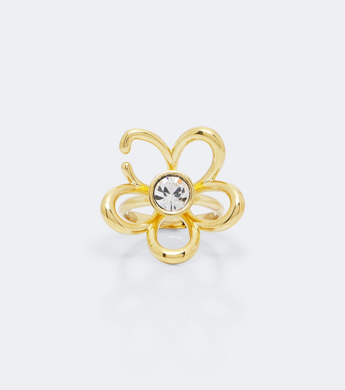 Oscar de la Renta Crystal-embellished floral ring