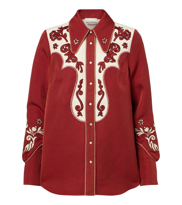 Photo: Alémais Duke embroidered wool-blend shirt
