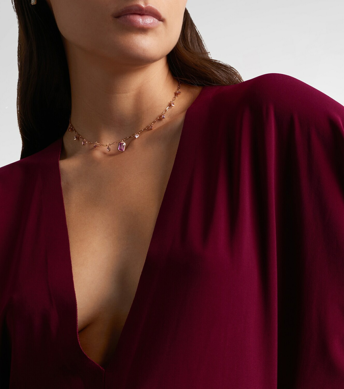 Shay Jewelry 18kt rose gold choker with sapphire and diamonds