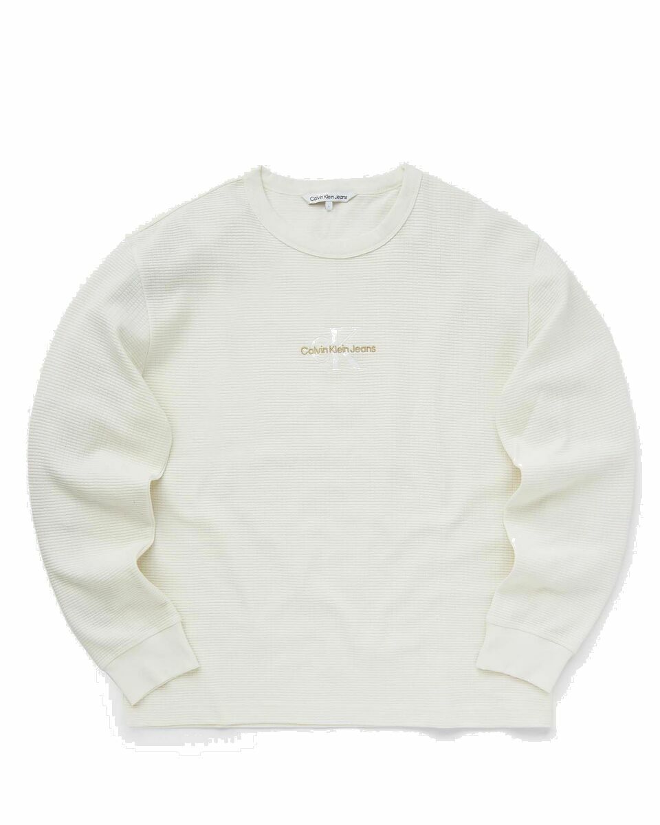 Photo: Calvin Klein Jeans City Grid Ls Tee White - Mens - Longsleeves