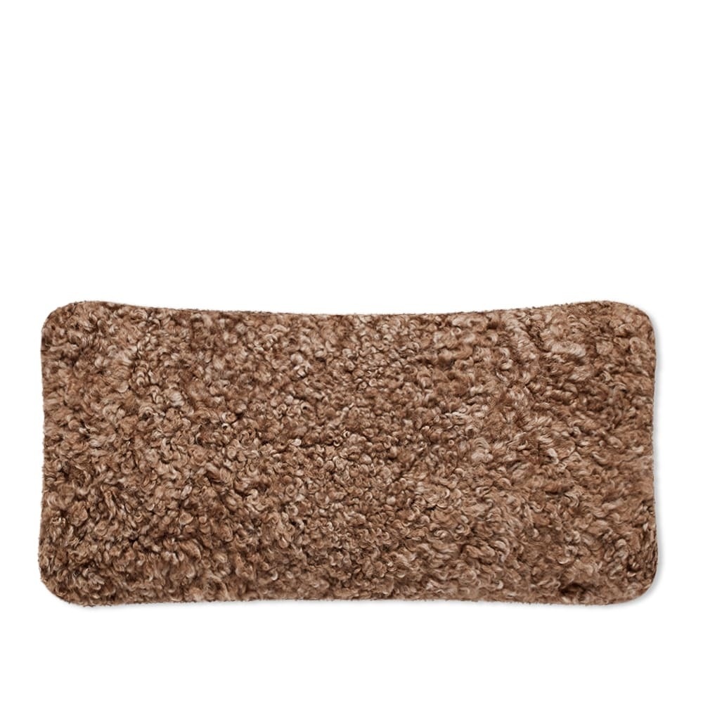 Photo: Natures Collection Short Curly Wool Sheepskin Cushion in Taupe
