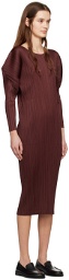 PLEATS PLEASE ISSEY MIYAKE Burgundy Monthly Colors February Maxi Dress